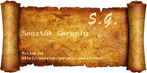 Seszták Gergely névjegykártya