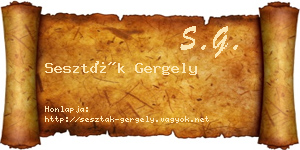 Seszták Gergely névjegykártya